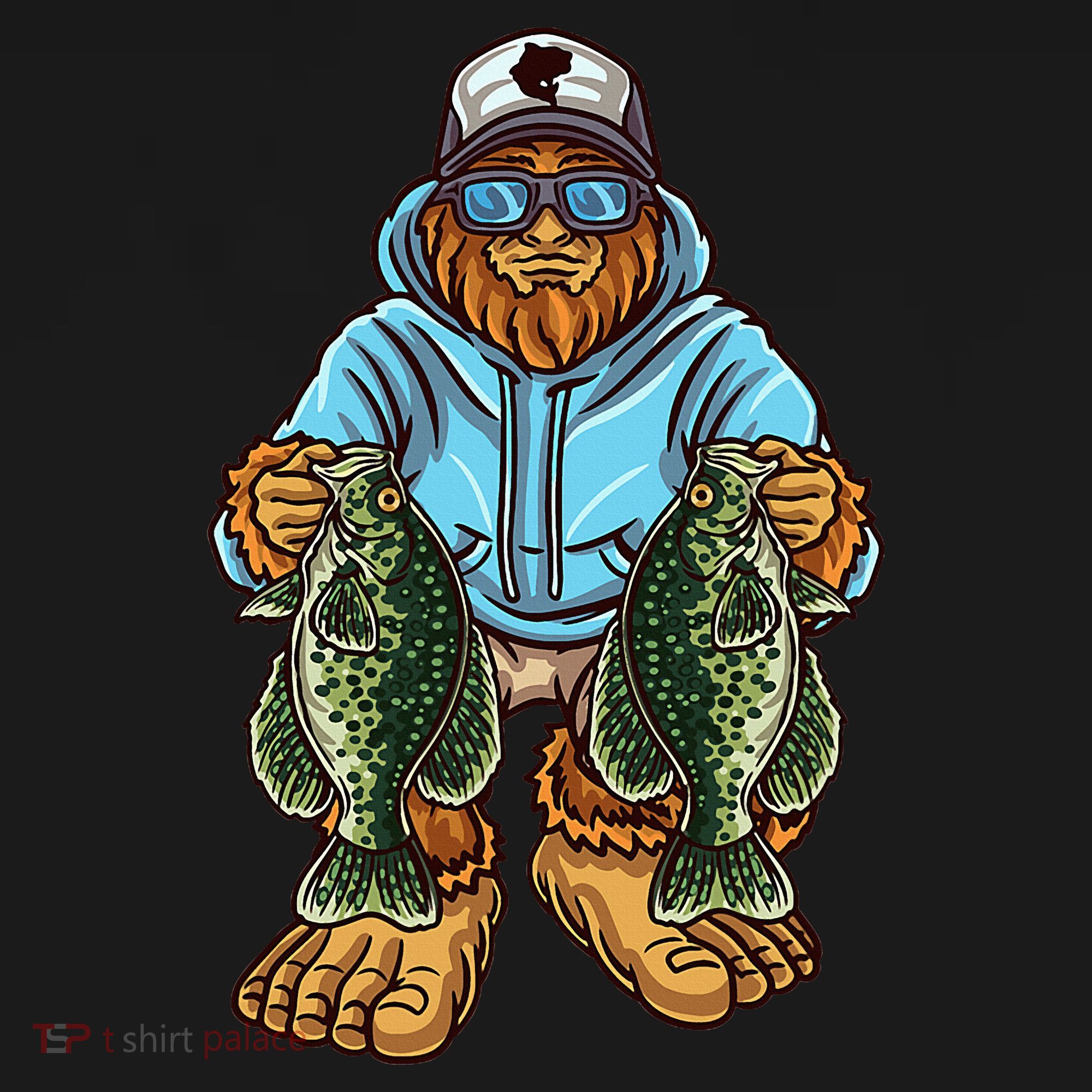 Crappie Fishing Bigfoot Panfishing Fishermen Long Sleeve Shirt