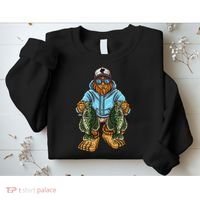 Crappie Fishing Bigfoot Panfishing Fishermen Sweatshirt thumb 2