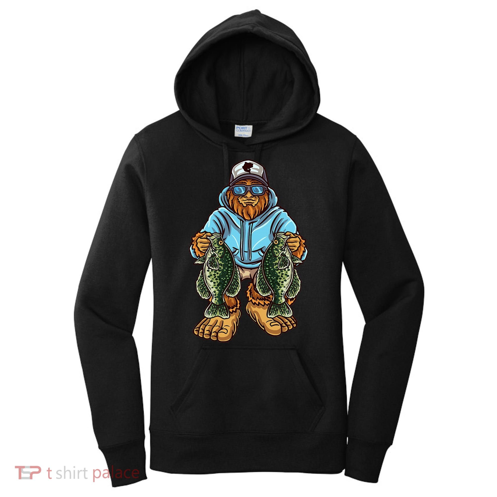 Crappie Fishing Bigfoot Panfishing Fishermen Women's Hoodie