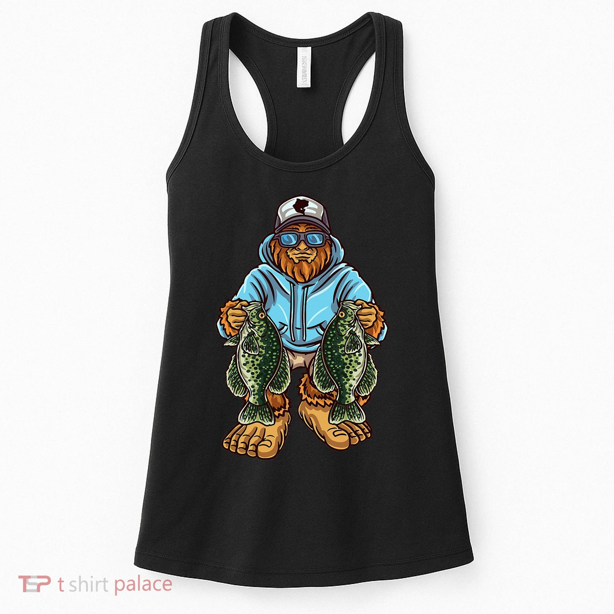 Crappie Fishing Bigfoot Panfishing Fishermen Women's Tank Top