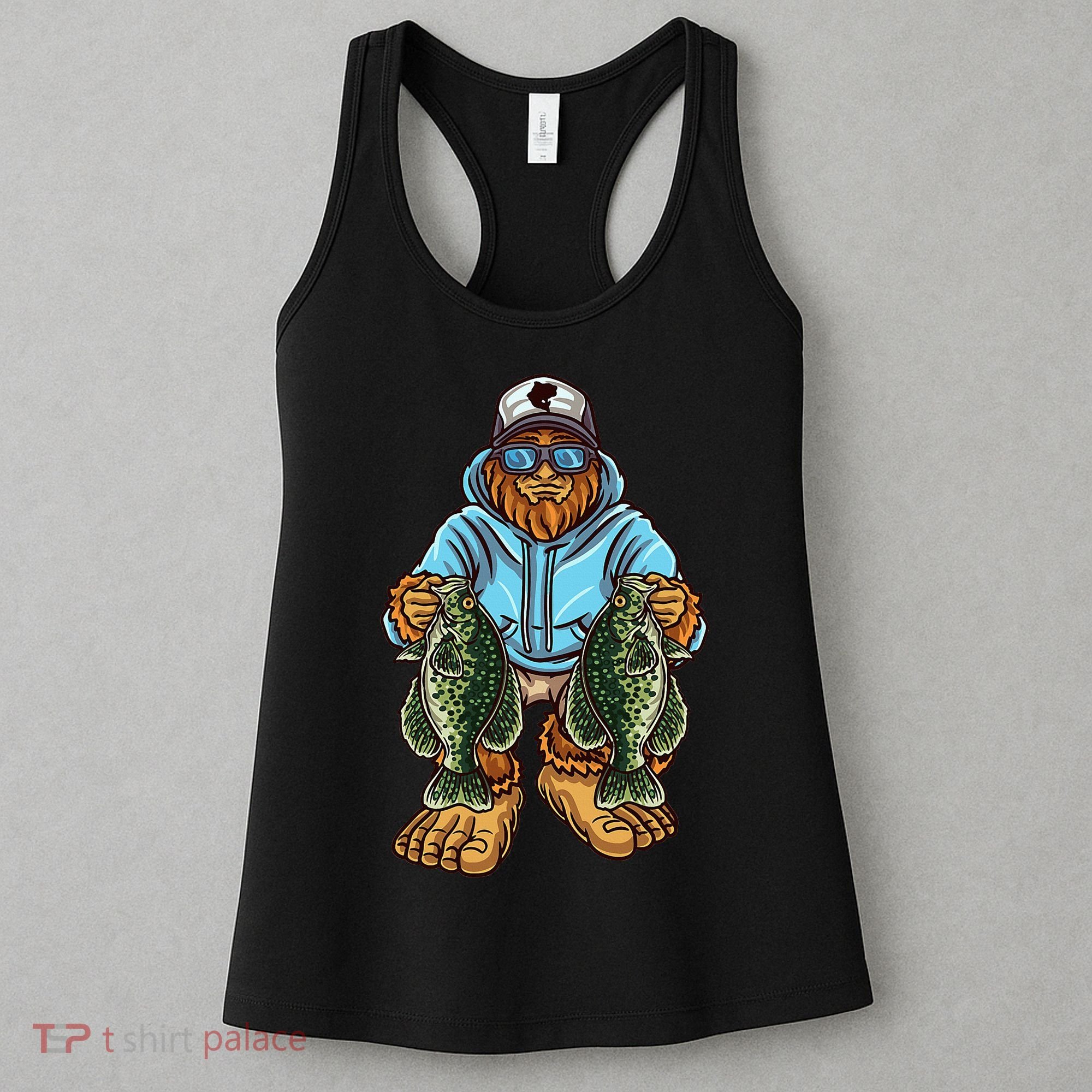 Crappie Fishing Bigfoot Panfishing Fishermen Women's Tank Top