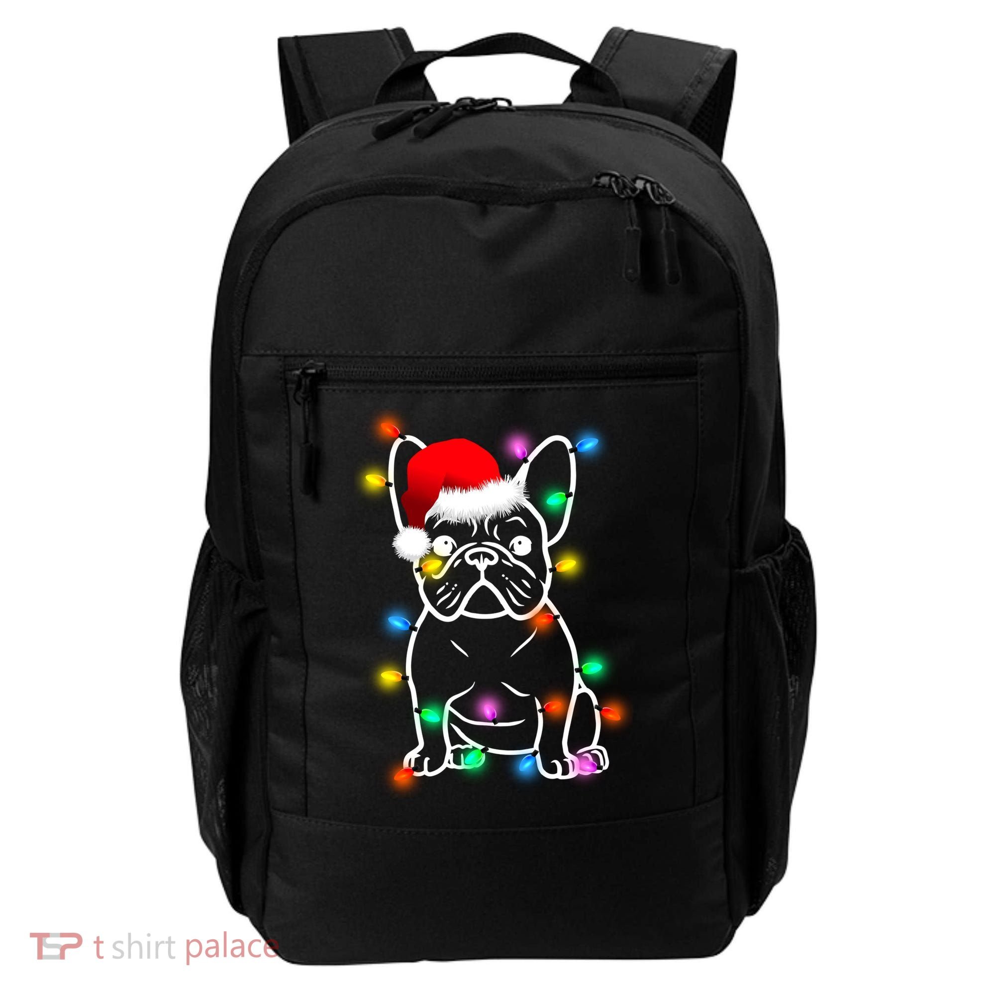 Cute French Bulldog Christmas Lights Backpack