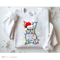 Cute French Bulldog Christmas Lights Sweatshirt thumb 2