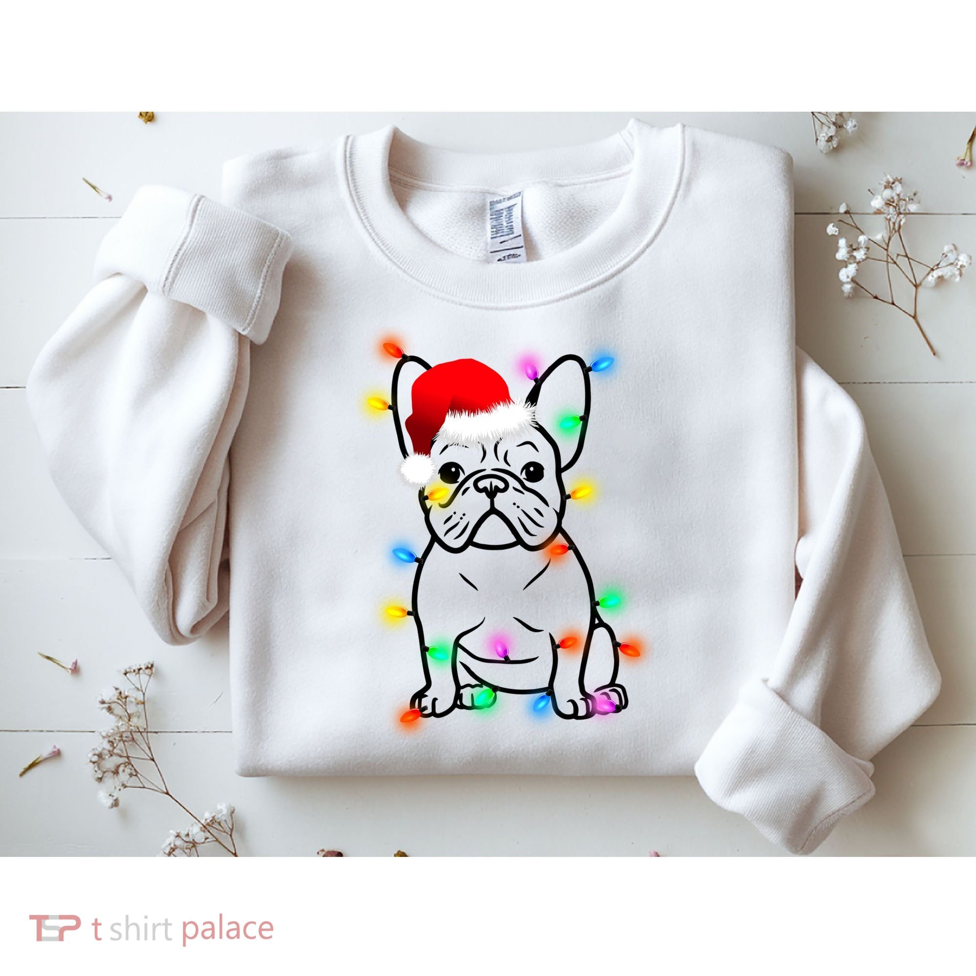 Cute French Bulldog Christmas Lights Sweatshirt