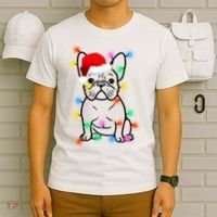Cute French Bulldog Christmas Lights T-Shirt thumb 6