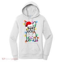 Cute French Bulldog Christmas Lights Women's Hoodie thumb 0