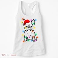 Cute French Bulldog Christmas Lights Women's Tank Top thumb 0