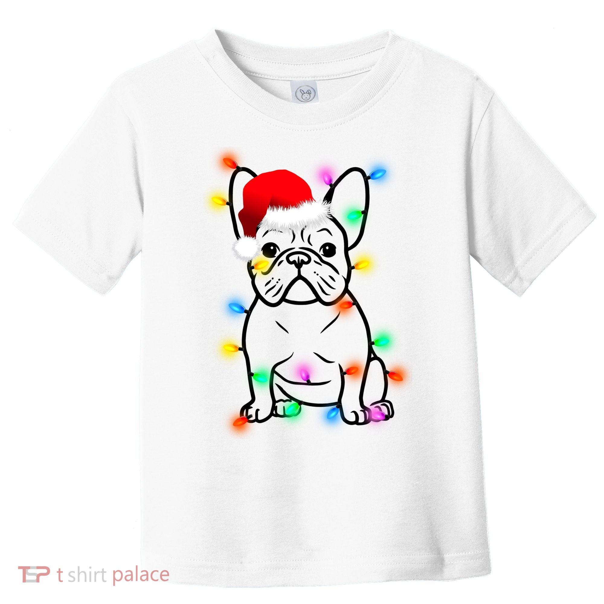 Cute French Bulldog Christmas Lights Toddler T-Shirt