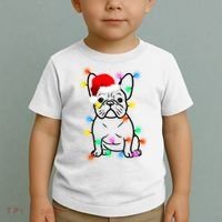 Cute French Bulldog Christmas Lights Toddler T-Shirt thumb 2