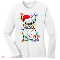 Cute French Bulldog Christmas Lights Women's Long Sleeve Shirt thumb 0