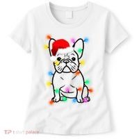 Cute French Bulldog Christmas Lights Women's T-Shirt thumb 0