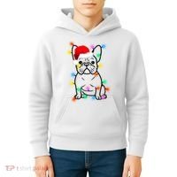 Cute French Bulldog Christmas Lights Kids Hoodie thumb 4