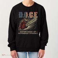 Chainsaw For Bureaucracy Funny D.O.G.E Doge Usa Flag Women's Sweatshirt thumb 0