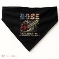 Chainsaw For Bureaucracy Funny D.O.G.E Doge Usa Flag USA-Made Doggie Bandana thumb 0
