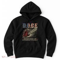 Chainsaw For Bureaucracy Funny D.O.G.E Doge Usa Flag Hoodie thumb 0