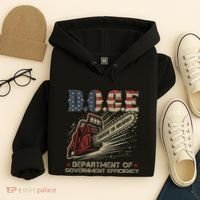 Chainsaw For Bureaucracy Funny D.O.G.E Doge Usa Flag Hoodie thumb 4