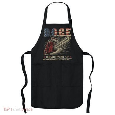 Chainsaw For Bureaucracy Funny D.O.G.E Doge Usa Flag Apron