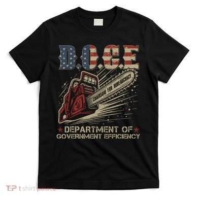 Chainsaw For Bureaucracy Funny D.O.G.E Doge Usa Flag T-Shirt