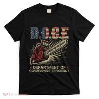 Chainsaw For Bureaucracy Funny D.O.G.E Doge Usa Flag T-Shirt thumb 0