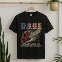 Chainsaw For Bureaucracy Funny D.O.G.E Doge Usa Flag T-Shirt thumb 2