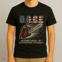 Chainsaw For Bureaucracy Funny D.O.G.E Doge Usa Flag T-Shirt thumb 3