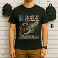 Chainsaw For Bureaucracy Funny D.O.G.E Doge Usa Flag T-Shirt thumb 6