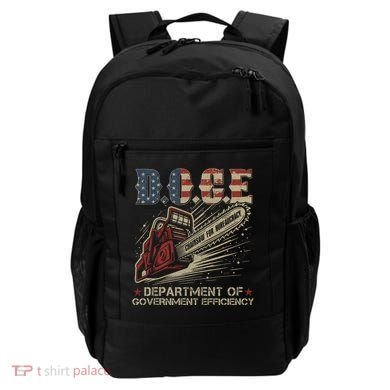 Chainsaw For Bureaucracy Funny D.O.G.E Doge Usa Flag Backpack
