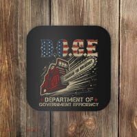Chainsaw For Bureaucracy Funny D.O.G.E Doge Usa Flag Coaster thumb 0