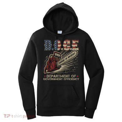 Chainsaw For Bureaucracy Funny D.O.G.E Doge Usa Flag Women's Hoodie