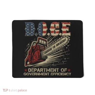 Chainsaw For Bureaucracy Funny D.O.G.E Doge Usa Flag Mousepad