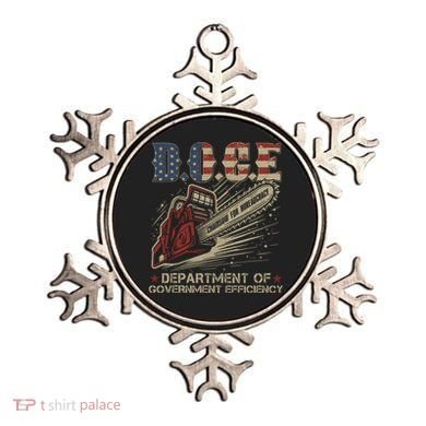 Chainsaw For Bureaucracy Funny D.O.G.E Doge Usa Flag Ornament