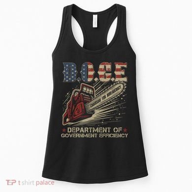 Chainsaw For Bureaucracy Funny D.O.G.E Doge Usa Flag Women's Tank Top