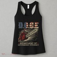 Chainsaw For Bureaucracy Funny D.O.G.E Doge Usa Flag Women's Tank Top thumb 3