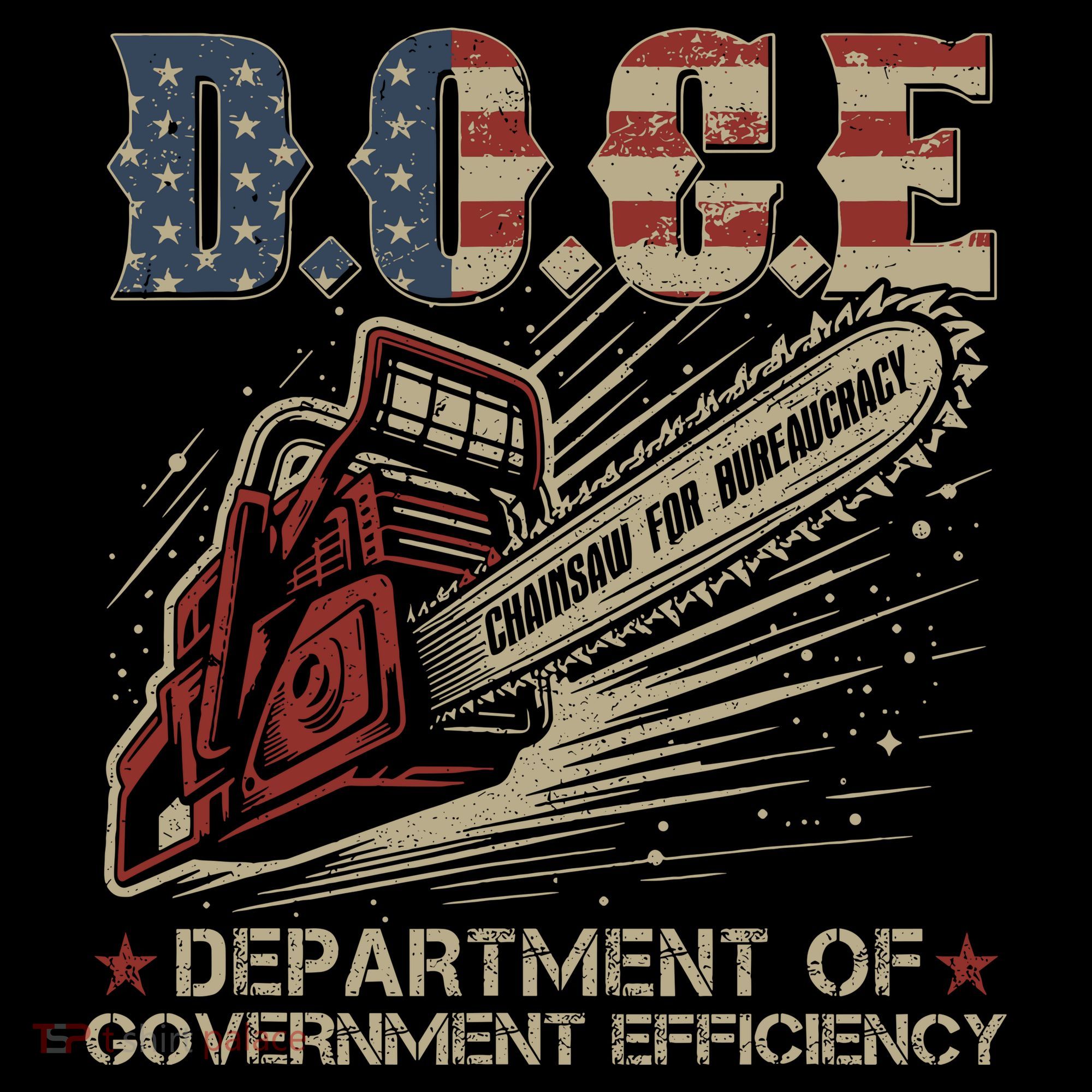 Chainsaw For Bureaucracy Funny D.O.G.E Doge Usa Flag Women's Tank Top