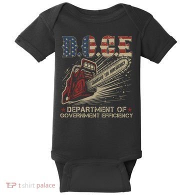 Chainsaw For Bureaucracy Funny D.O.G.E Doge Usa Flag Baby Bodysuit