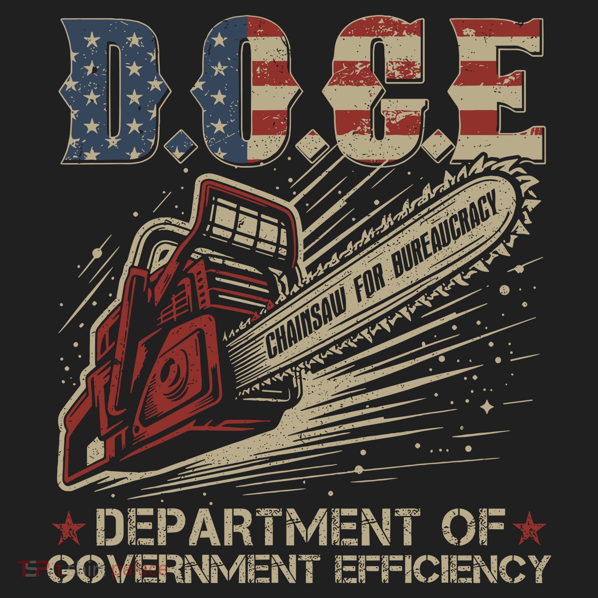 Chainsaw For Bureaucracy Funny D.O.G.E Doge Usa Flag Hat