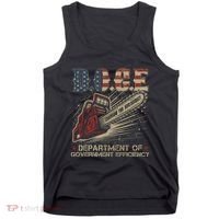 Chainsaw For Bureaucracy Funny D.O.G.E Doge Usa Flag Tank Top thumb 0