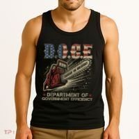 Chainsaw For Bureaucracy Funny D.O.G.E Doge Usa Flag Tank Top thumb 3