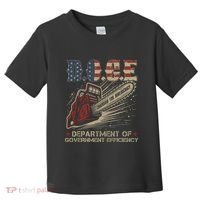 Chainsaw For Bureaucracy Funny D.O.G.E Doge Usa Flag Toddler T-Shirt thumb 0