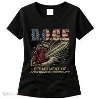 Chainsaw For Bureaucracy Funny D.O.G.E Doge Usa Flag Women's T-Shirt thumb 0