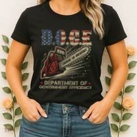 Chainsaw For Bureaucracy Funny D.O.G.E Doge Usa Flag Women's T-Shirt thumb 2