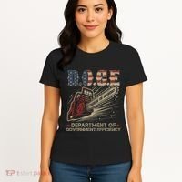 Chainsaw For Bureaucracy Funny D.O.G.E Doge Usa Flag Women's T-Shirt thumb 4