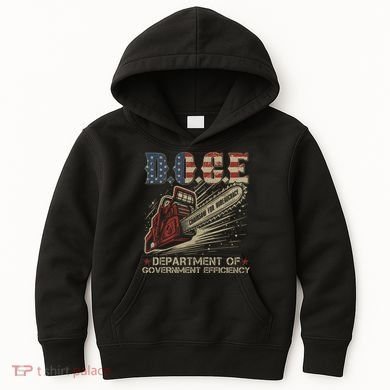 Chainsaw For Bureaucracy Funny D.O.G.E Doge Usa Flag Kids Hoodie