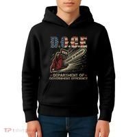 Chainsaw For Bureaucracy Funny D.O.G.E Doge Usa Flag Kids Hoodie thumb 4