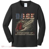 Chainsaw For Bureaucracy Funny D.O.G.E Doge Usa Flag Kids Long Sleeve Shirt thumb 0