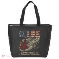 Chainsaw For Bureaucracy Funny D.O.G.E Doge Usa Flag Tote Bag thumb 0