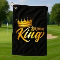 Cute Funny Birthday King Gift For S Birthday Gift Golf Towel thumb 1