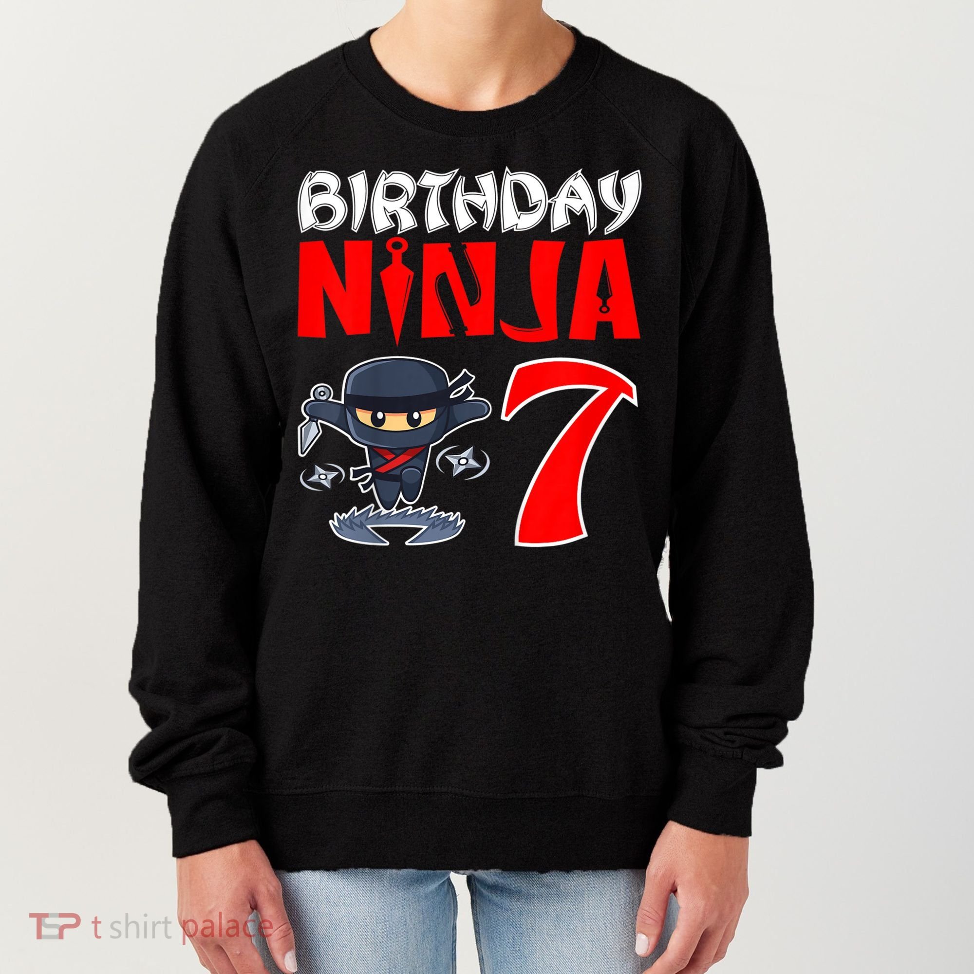 Cute Funny Birthday Ninja For 7 Year Old Little Ninja 7th Birthday Women's Sweatshirt