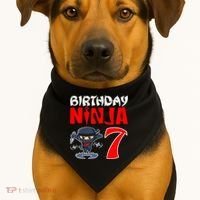 Cute Funny Birthday Ninja For 7 Year Old Little Ninja 7th Birthday USA-Made Doggie Bandana thumb 1