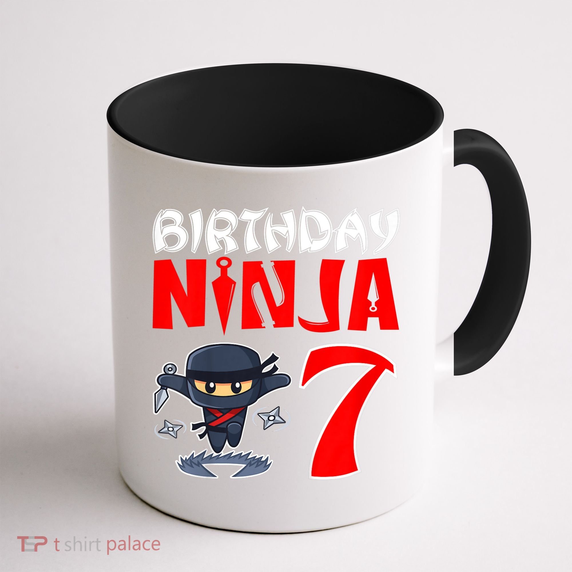 Cute Funny Birthday Ninja For 7 Year Old Little Ninja 7th Birthday Coffee Mug